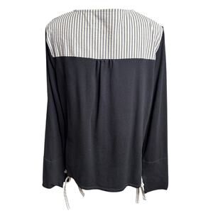 Vineyard Vines Navy Seersucker Back Tie Wrist Knit Top Sweater Size Large